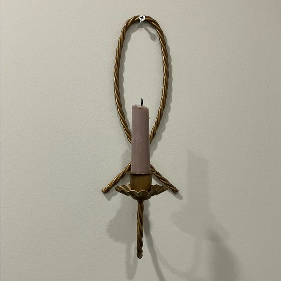 Other - Vintage Gold Twisted Metal Wall Candle Holder
